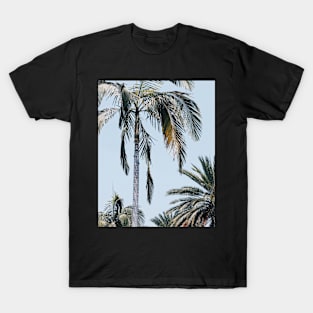 Palm trees, Tropical landscape palms, Sky, Nature print T-Shirt